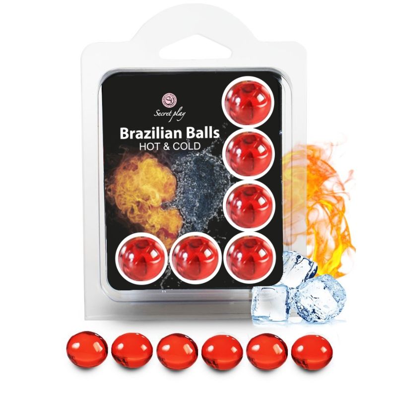 Conjunto de 6 bolas brasileñas SECRETPLAY Cosmetic con efecto frío y calor, en colores variados y tamaño compacto para uso personal.