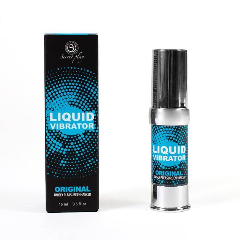 Vibrador líquido estimulador unisex SECRETPLAY Cosmetic en envase de 15 ml, con diseño compacto y transparente