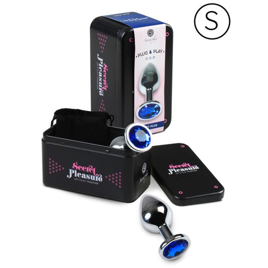 Plug anal azul SECRETPLAY TOYS de tamaño pequeño, con diseño ergonómico y superficie lisa para mayor comodidad.