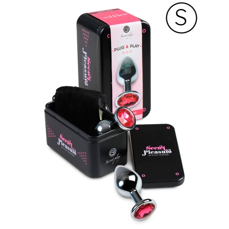 Plug anal de aluminio fucsia SECRETPLAY TOYS, de 7 cm, con diseño ergonómico y superficie lisa para exploración segura.