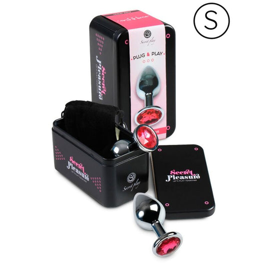 Plug anal de aluminio fucsia SECRETPLAY TOYS, de 7 cm, con diseño ergonómico y superficie lisa para exploración segura.