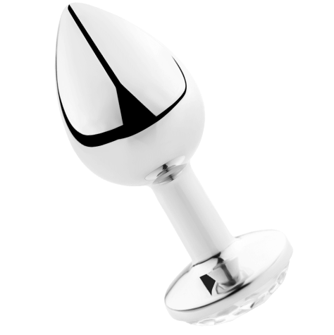 Plug anal de aluminio transparente SECRETPLAY TOYS, de 7 cm, con diseño ergonómico y superficie lisa para mayor comodidad.