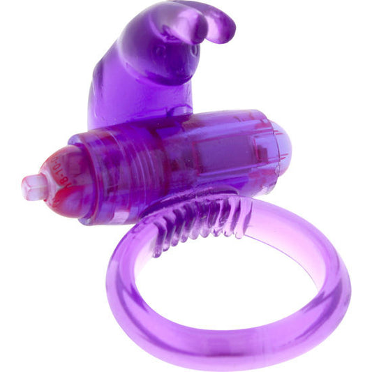 Anillo vibrador de silicona lila de la marca SEVEN CREATIONS, con diseño ergonómico y textura suave para uso íntimo.