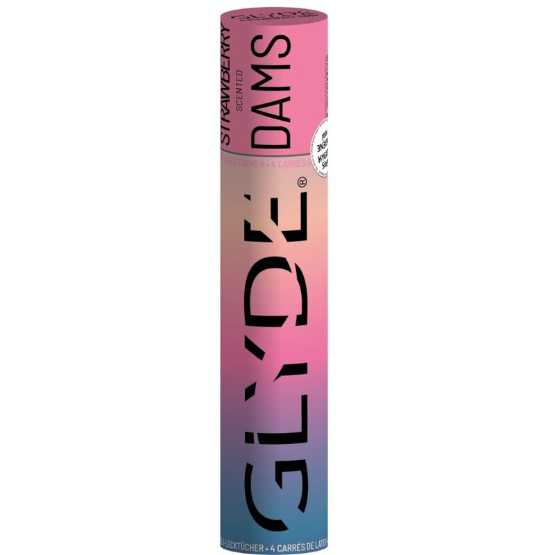 Láminas de látex SHEER GLYDE para sexo oral con sabor a fresa, protección y comodidad en la intimidad.