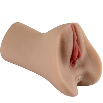 Masturbador vaginal SHEQU Maureen, con textura realista y diseño discreto para placer íntimo femenino.