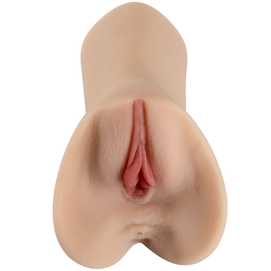 Masturbador femenino SHEQU Maureen, con forma de vagina, muestra detalles realistas en material suave y duradero.