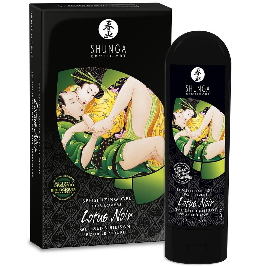 Crema sensilizante Lotus Noir de 60 ml de SHUNGA APHRODISIACS, envase con crema en tubo.