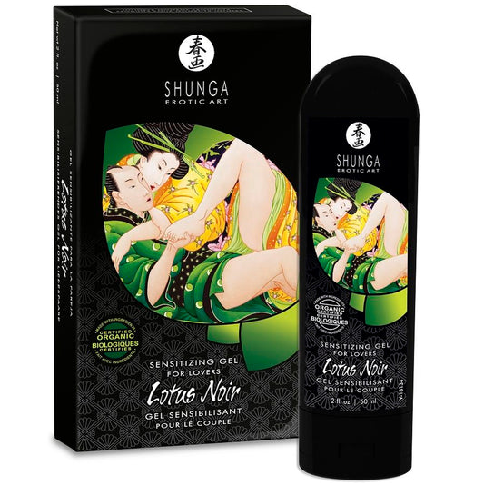 Crema sensilizante Lotus Noir de 60 ml de SHUNGA APHRODISIACS, envase con crema en tubo.