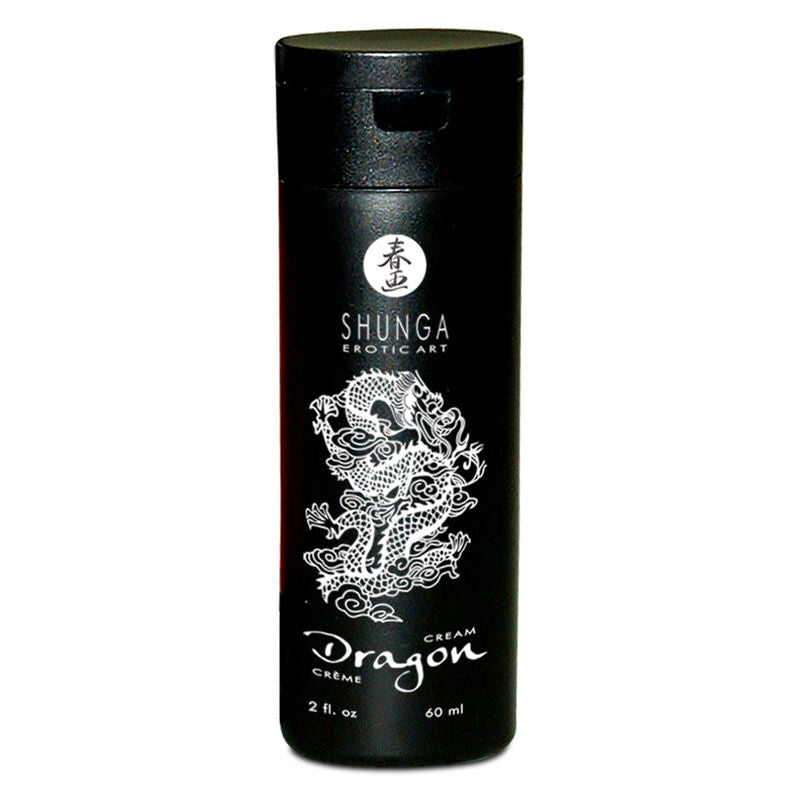 Crema potenciadora de erección Shunga Dragon de Shunga Aphrodisiacs, frasco con crema y diseño de dragón en la etiqueta