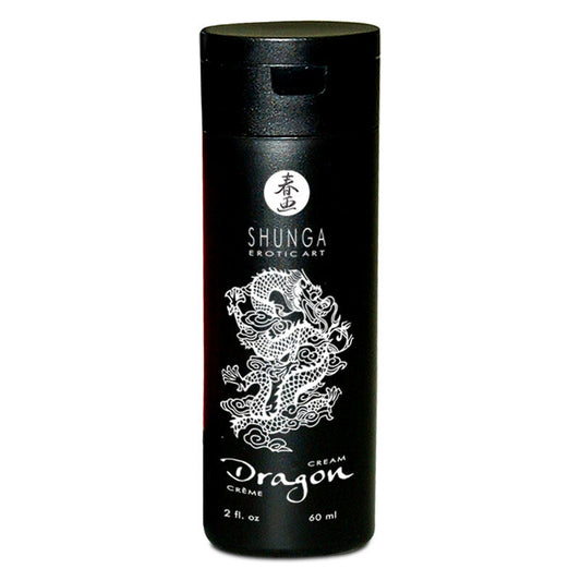 Crema potenciadora de erección Shunga Dragon de Shunga Aphrodisiacs, frasco con crema y diseño de dragón en la etiqueta