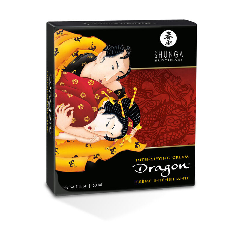 Crema potenciadora de erección Shunga Dragon de la marca Shunga Aphrodisiacs, en envase con etiqueta y tapa.