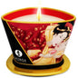 SHUNGA Mini Caress by Candlelight massage candle with strawberries and cava in a 170 ml container.