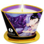 SHUNGA Mini Caress by Candlelight massage candle with exotic fruit scent, 170 ml, displayed with melting wax and wick.