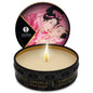 Vela de masaje Mini Caress de Shunga Candles con aroma a rosas, 30 ml, para relajación y aromaterapia.
