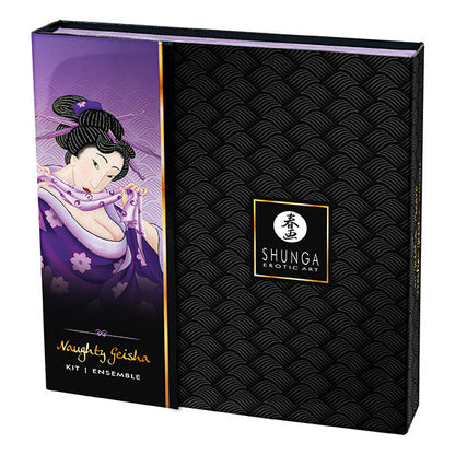 Kit de juego erótico Shunga Geisha Naughty con accesorios de temática japonesa y estética de geisha.