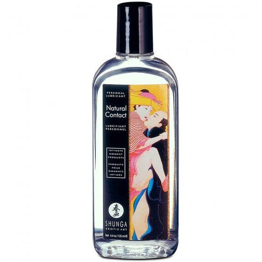 Lubricante de contacto natural Shunga Lubricants en frasco de 125 ml, con etiqueta y diseño del producto en la imagen.