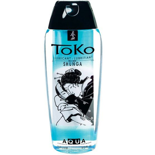 Natural water-based lubricant by Shunga, featuring a clear gel texture in a sleek bottle with elegant design.