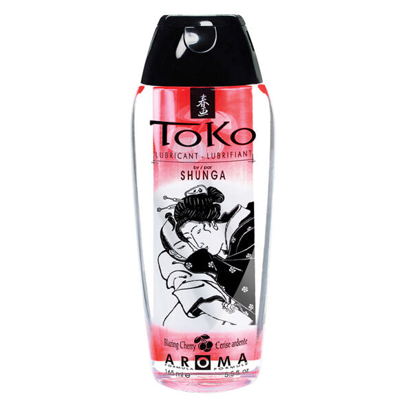 SHUNGA Toko cherry aroma lubricant bottle with vibrant packaging and a sleek design on a neutral background.