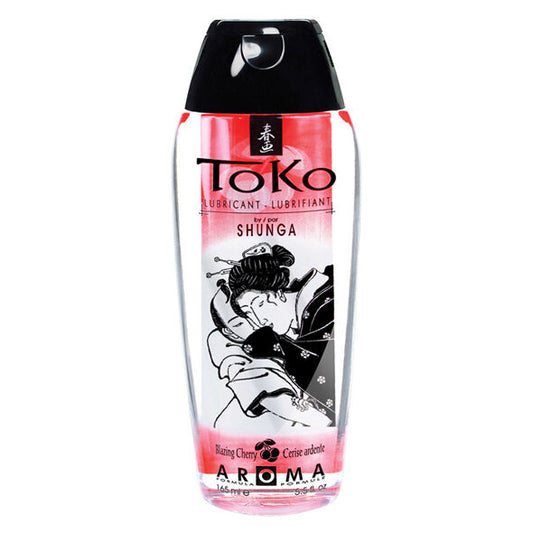 SHUNGA Toko cherry aroma lubricant bottle with vibrant packaging and a sleek design on a neutral background.