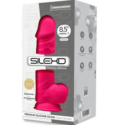 SILEXD - MODEL 1 PENIS REALÍSTIC SILICONA PREMIUM SILEXPAN FUCSIA 21.5 CM