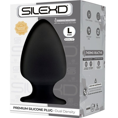 Plug anal de silicona premium SILEXD Modelo 1, tamaño L, con acabado termorreactivo y diseño ergonómico.