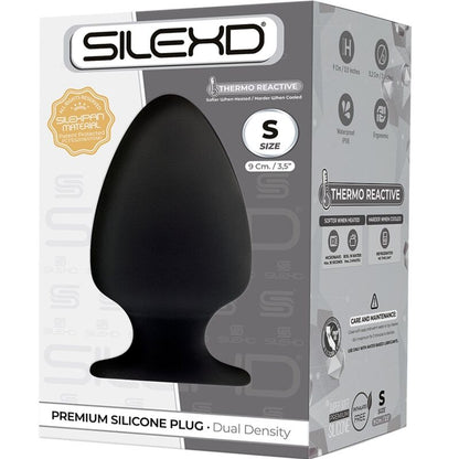Plug anal de silicona SILEXD Modelo 1 Silexpan Premium, termorreactivo, talla S, con superficie suave y flexible.