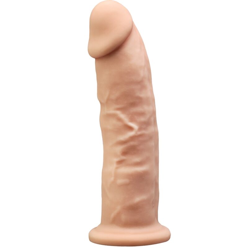 Pene realístico de silicona premium SILEXD Modelo 2, 19 cm, con textura detallada y diseño realista en color piel.