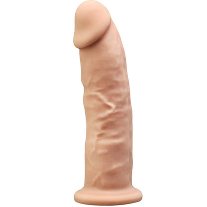 Pene realístico de silicona premium SILEXD Modelo 2, 19 cm, con textura detallada y diseño realista en color piel.