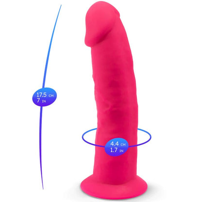 SILEXD - MODEL 2 REALISTIC PENIS PREMIUM SILICONE SILEXPAN FUCHSIA 19.2 CM
