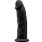 Pene realista de silicona premium SILEXD Modelo 2, 15 cm, color negro, con detalles anatómicos para uso íntimo.