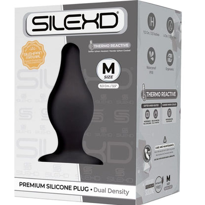 Plug anal de silicona premium SILEXD Modelo 2, tamaño M, con tecnología termorreactiva y diseño ergonómico.