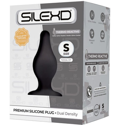 Plug anal de silicona premium SILEXD Modelo 2, tamaño S, con tecnología termorreactiva y diseño ergonómico.