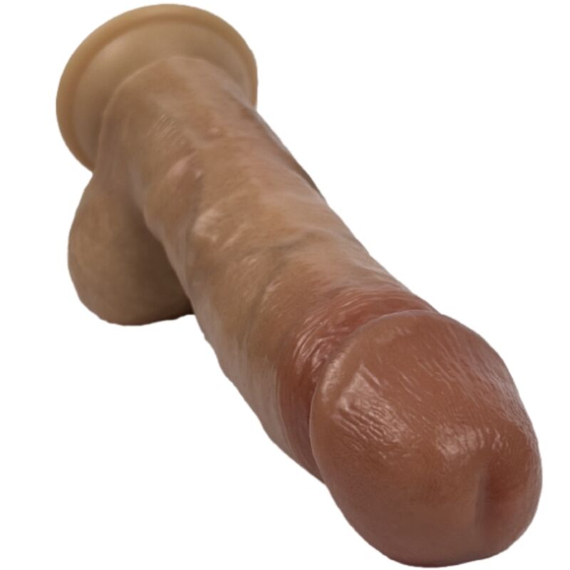 Pene realista de 21 cm SILEXD Modelo 2 en piel natural, termo reactivo, premium, estilo mulato, diseño detallado y realista.