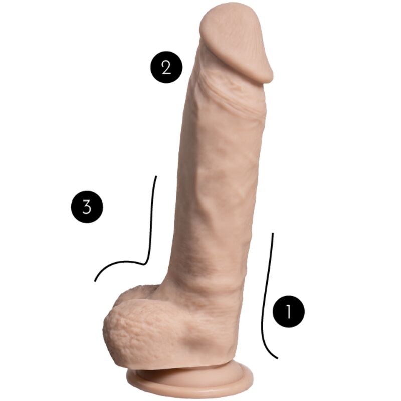 Realistic SILEXD Super Realistic Thermo Reactive 23 cm penis with natural skin tone and premium Silexpan material.