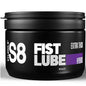 Lubricante híbrido extra grueso STIMUL8 S8 en envase de 500 ml, ideal para puños y uso en actividades íntimas.