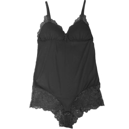 SUBBLIME - TEDDY DETALLE ENCAJE FLORAL NEGRO L/XL