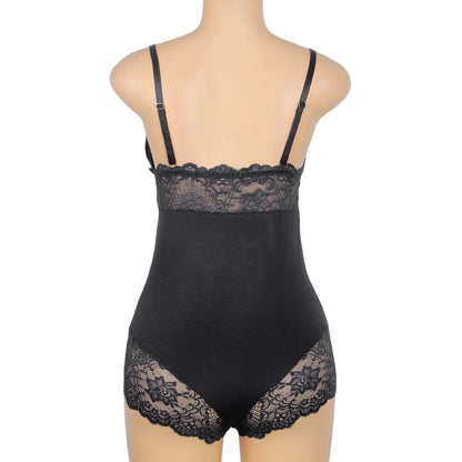 SUBBLIME - TEDDY DETALLE ENCAJE FLORAL NEGRO S/M