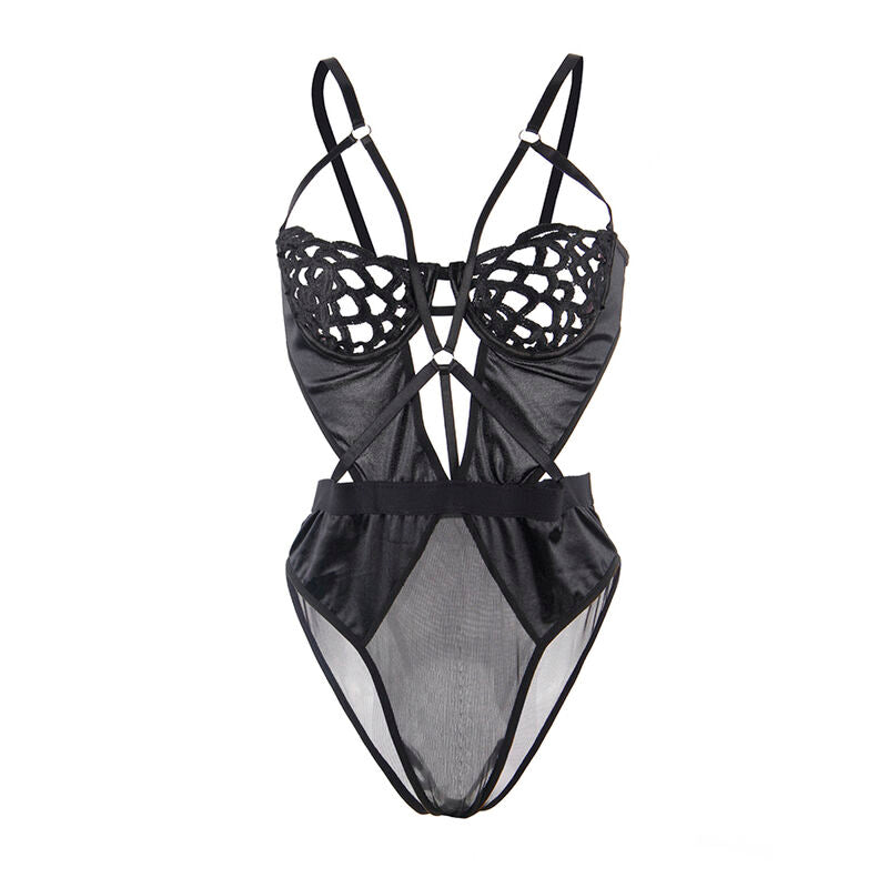 Body sexy de encaje negro de la marca SUBBLIME, talla S/M, con detalles delicados y diseño seductor.