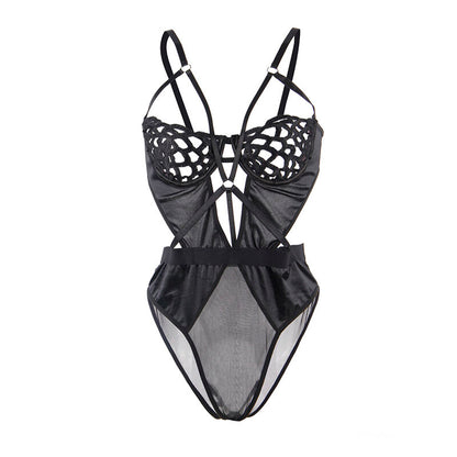 Body sexy de encaje negro de la marca SUBBLIME, talla S/M, con detalles delicados y diseño seductor.