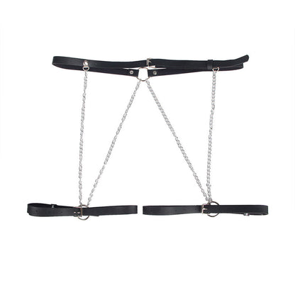 Arnés forma cinturón de cuero negro SUBBLIME FETISH, ajustable en talla única, con diseño elegante y detalles en cuero.