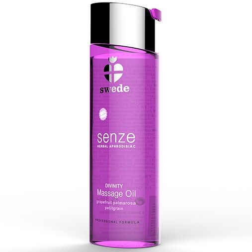 Aceite de masaje herbal aphrodisiac SWEDE Divinity de 75 ml, con ingredientes naturales para relajación y bienestar sensual.