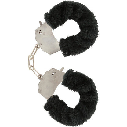 Esposas del amor negras de la marca TOYJOY, hechas de metal, con hebillas ajustables y diseño para juegos de pareja.