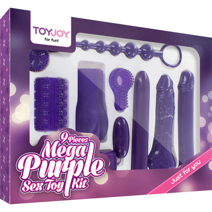 Kit de juguetes sexuales TOYJOY JUST FOR YOU MEGA PURPLE, conjunto completo con diferentes accesorios y vibradores en color púrpura