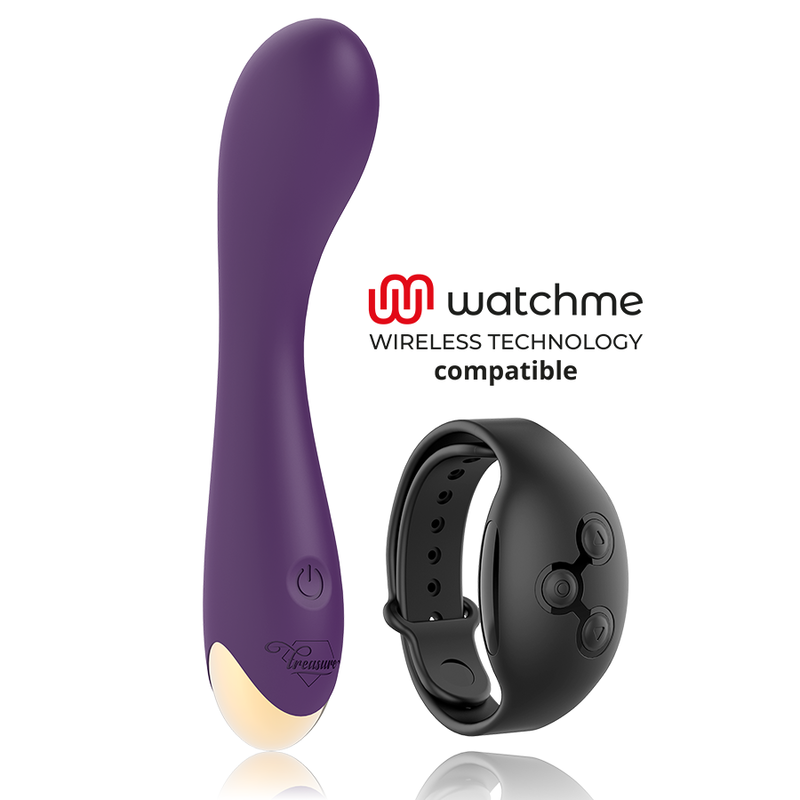Vibrador G-spot TREASURE Hansel compatible con tecnología inalámbrica WatchMe, diseñado para placer y comodidad.