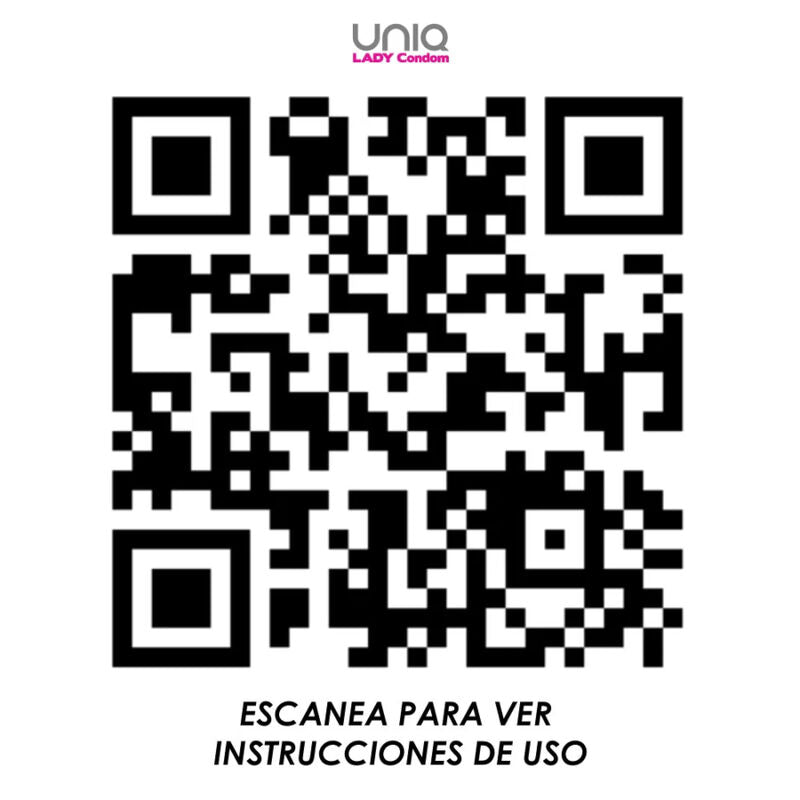 Condones femeninos UNIQ Lady con liguero, sin látex, paquete de 3 unidades, diseño discreto y seguro para protección femenina.