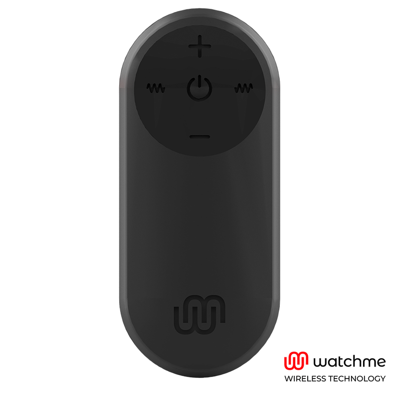 Control remoto universal negro de la marca WATCHME, con botones y diseño compacto para fácil manejo.