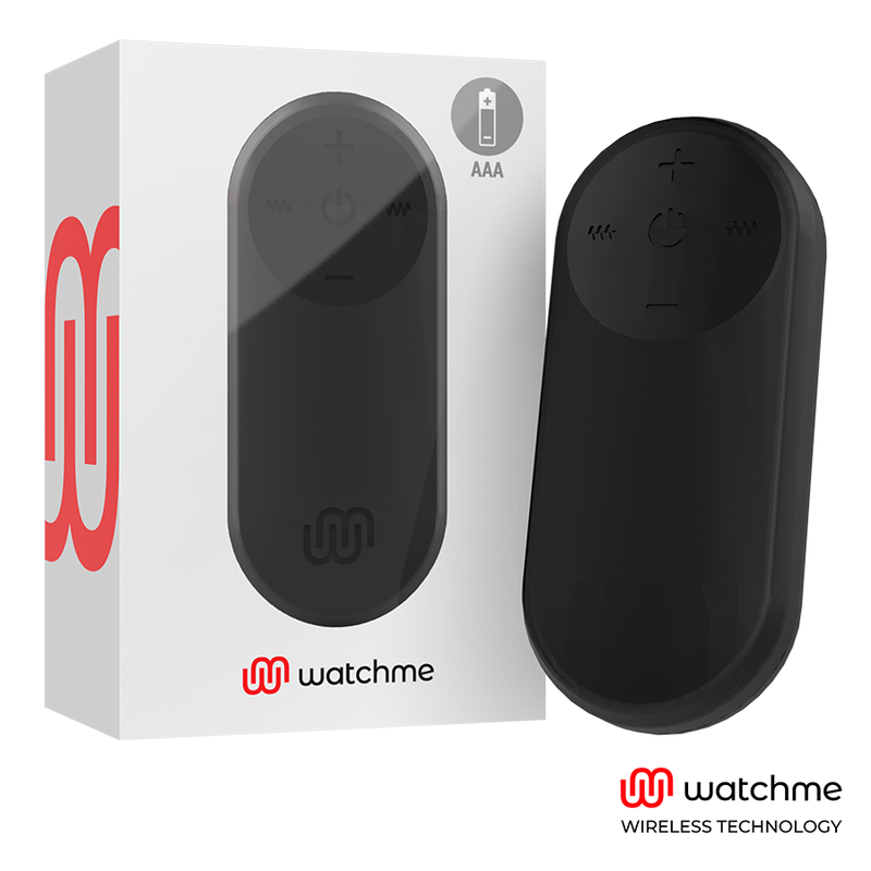 Control remoto universal negro WATCHME, mando a distancia compacto y compatible con diferentes dispositivos electrónicos.