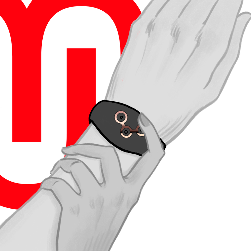 Reloj control remoto WATCHME con tecnología inalámbrica en acabado azabache y cobre, diseño elegante y moderno.