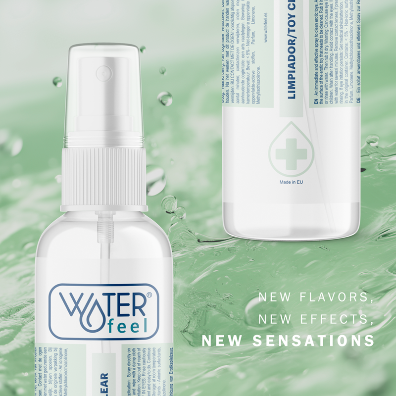 Limpiador de juguetes WaterFeel Sterile de 150 ml, líquido transparente para desinfectar y limpiar juguetes infantiles.