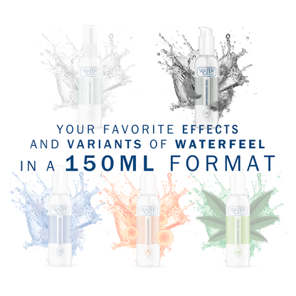 Lubricante anal WATERFEEL de 150 ml en botella con tapón, fórmula suave y lubricante para uso íntimo.
